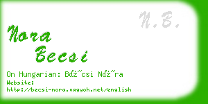 nora becsi business card